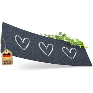 ElbFuchs Schuhparkplatz Fußmatte 120x40cm Grau 3 Herze I Waschbar & rutschfest, Hochwertige Schuhmatte für Innen- und Außenbereich I Ideal als Schuhablage & Schmutzfangmatte für Flur und Eingang