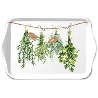 Ambiente Tablett Tray 13x21 cm Kräuter Küche Fresh herb Dekotablett Landhaus