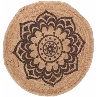 Villa d'Este Home Tivoli 1996 Runder Juteteppich Mandala Ø90 cm Simple