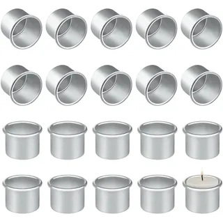 Kerzenhalter Stabkerze, 30 Stück Kleine Stabkerzen Aluminium, Runden | DIY Kerzentülle Kerzenständer Kerzeneinsätze für Hochzeit Geburtstag Tischdeko