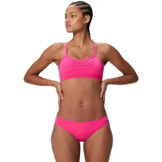 Speedo Endurance+ Logo Thin Strap Bikini - Margarita Pink - UK 38