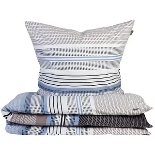 SCHIESSER Bettwäscheset Pino 135 x200 hellblau/grau