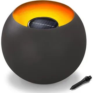 esotec Solar Feuerschale realistischer flacker Flammeneffekt IP44 METALL 102365