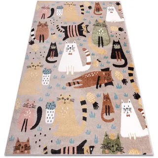 RugsX Teppich Fun 120/170 cm , Beige , Textil , Rechteckig , 120x170 cm , Teppiche und Böden, Teppiche, Kinderteppiche