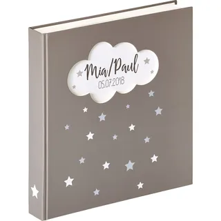 walther design Fotoalbum anthrazit 28 x 30,5 cm Babyalbum mit Cover-Ausstanzung und Folienprägung, Baby Magical