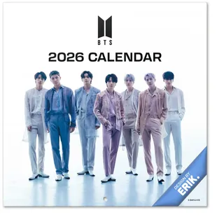 Grupo Erik Kalender 2026 Wandkalender BTS Kalender Familienplaner - Jahresplaner Monatskalender 2026 30 x 30 cm Planer Jahreskalender 25 für 12 Monate - Offizieller Kawaii K-Pop Fanartikel Merch