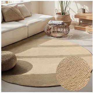 HANSE HOME Rangpur Juteteppich 140 x 140 cm Beige/Elfenbein