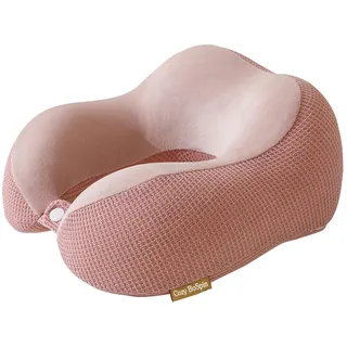 Cozy BoSpin Reisekissen Nackenkissen für Reisen, Memory-Schaum, tragbares Stützkissen, bequem und leicht, Schnellpack für Camping, Schlafkissen (Rosa)