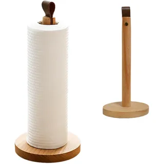 GmeDhc Küchenrollenhalter Holz, Küchenrollenhalter Stehend mit Runder Rutschfestem Basis aus Holz, Küchentollenhalterung, Küchenpapierhalter für Küche, Esstisch, Heimdekoration