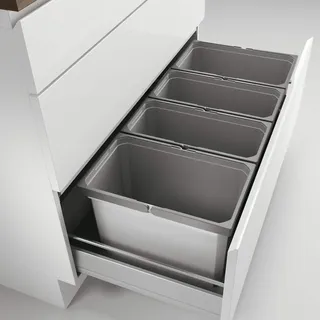 NABER Cox® Box 275 S/1000-4 Abfallsammler/hellgrau / 2x 16 + 2x 12 L