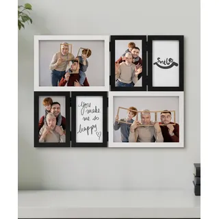 SUMGAR Bilderrahmen Collage Weiß 6er Set, 13x18 Fotorahmen Schwarz 2er Set mit 8x13 4er Set Desktop oder Wand Geschenk Family Hochzeit Festival Muttertagsgeschenk Geschenk für Mama zum Muttertag