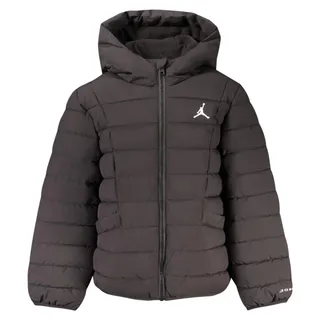 Stylische Schwarze Kinderjacke mit Kapuze und Stickerei-Details - Schwarz