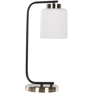 Beliani Tischleuchte Schwarz/Messing/Weiß Caudelo , Metall , E27 , 18x47x18 cm , Lampen & Leuchten, Innenbeleuchtung, Tischlampen