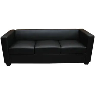 MCW Couch Leder 3-Sitzer Schwarz