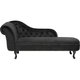 Beliani Chaiselongue Samt Schwarz
