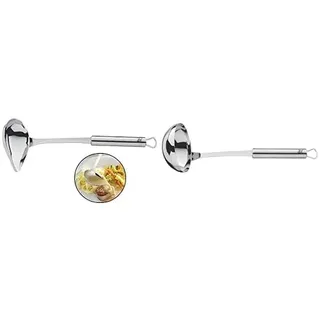 WMF Profi Plus Suppenkelle 30 cm, Saucen-/ Schöpflöffel & Profi Plus Saucenlöffel 28 cm, Soßenkelle mit Schnaupe, Cromargan Edelstahl teilmattiert, Suppenkelle spülmaschinengeeignet