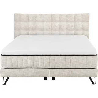 Set One by Musterring Boxspringbett »Baldwin« mit Duo-Matratze, Kopfteil mit quadratischer Steppung, 180 x 200 cm,