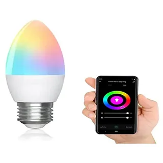 Levitantes Intelligente Glühbirne E27 LED Kerzenlampe mit WLAN kompatibel mit Alexa, Google Home, intelligente Glühbirne 6,5 W 555 Lumen warmes und natürliches Licht dimmbar + RGB