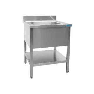 SARO Spültisch - B 700 x T 600 mm, Hochwertiger Edelstahl Spültisch ideal für professionelle Küchenanwendungen, Maße (L x B x H): 600 x 700 x 850 mm