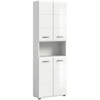 xonox.home Ice Hochschrank 60 x 185 cm Weiß Hochglanz Holz