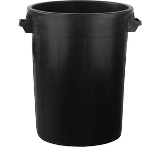 BigDean Universaltonne 100 Liter ohne Deckel Allzweck Tonne Schwarz mit 2 Tragegriffen - Schwarz