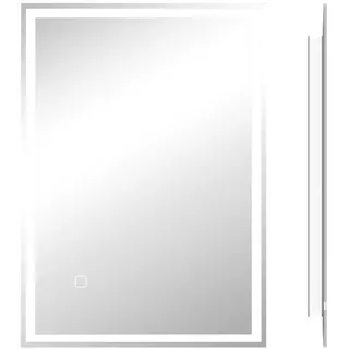 Homcom Badezimmerspiegel Glas 70L x 50B x 4H cm Silber