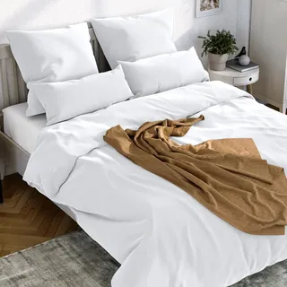 Wolkenfeld Bettwäsche »Mako-Satin Baumwollsatin Sommerbettwäsche« 3 Stk., tlg. 135x200 cm, 155x220, 200x200 & Übergrößen I inkl. Kissenbezüge 80x80