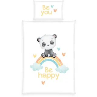 Herding babybest® Bettwäsche Regenbogen Panda 2 Stk., mit liebevollem Motiv, bunt