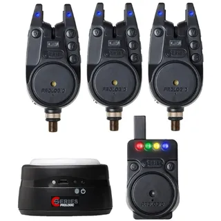 Prologic C-Series Pro Alarm Set 3+1+1 All Blue - Bissanzeiger Set, Bissmelder zum Angeln auf Karpfen, Angelset