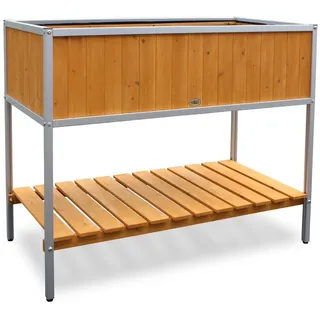 HABAU Hochbeet mit Rahmen aus Aluminium, 115 x 53,5 x 89 cm 2852 natur