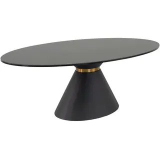 Xxxl Couchtisch , Schwarz , Metall, Glas, Keramik , Marmoroptik , oval , konisch , 70x40x120 cm , Wohnzimmer, Wohnzimmertische, Couchtische, Couchtische rund