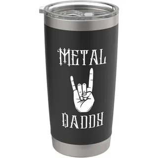 Metal Daddy - Witziges Rocker Dad Geschenk mit Rock Hand Hörner Doppelwandiger Edelstahl-Thermobecher