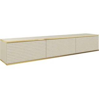 Hängendes TV Schrank - Modernes Design mit Push-to-Open-Funktion. Farbe: BEIGE, D: L: 175 cm, H: 30 cm, T: 32 cm. TV Lowboard, TV Board, TV Sideboard Hängend, Wandschrank hängend - Beige