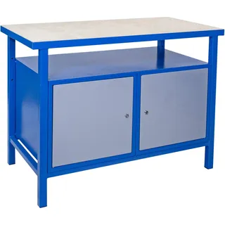 Güde Werkbank Holz/Stahl 119 x 85 x 60 cm Blau/Grau