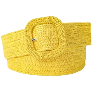 EKalgretrA Flechtgürtel Damen Stroh gewebt Gürtel Mode Sommer breite geflochtene Gürtel Taille Gürtel Bund(Yellow)