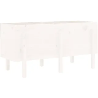 vidaXL Hochbeet Weiß 121x50x57 cm Massivholz Kiefer - Weiß