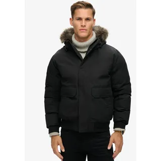 Superdry Everest Faux Fur Bomberjacke - Jet Black - XL,