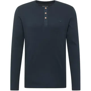MUSTANG Herren Langarmshirt ARMINTO - Slim Fit S - 6XL Blau Schwarz Baumwolle, Größe:4XL, Farbe:Carbon 4135