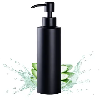 Seifenspender aus Edelstahl Schwarz Matt – Großes Fassungsvermögen von 350 ml für Flüssigseife – Hygiene und Stil in einem Spender