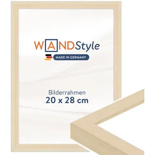 WANDStyle Bilderrahmen 20x28 Natur, moderner Bilderrahmen Holz, hochwertiger Holzbilderrahmen, Posterrahmen zum Aufhängen, Rahmen 28x20 cm, Fotorahmen H950 - Made in Germany