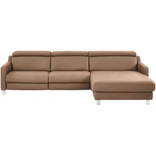 Valdera Ecksofa , Braun , Leder , Echtleder , Semi-Anilinleder , Ottomane rechts, L-Form , 291x176 cm , Goldenes M , Typenauswahl, Lederauswahl, Stoffauswahl, seitenverkehrt erhältlich, Bettfunktion erhältlich , Wohnzimmer, Sofas & Couches, Wohnlandschaften, Ecksofas