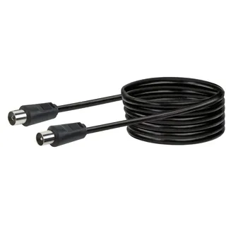 Schwaiger Antennen Anschlusskabel 75 dB, 7,5m, schwarz, IEC Stecker > IEC Buchse, 2-fach Schirmung, 75 Ohm, digital, HDTV, DVB-C/DVB-T2