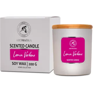 Scented candle - Duftkerze - Zitrone Verbene 200 g - Sojawachs Kerze mit Ätherischen Verbena Öl - Aroma Kerze - Duftkerze für Hause - Wunderschöner Intensiver Duft - Aromatherapie