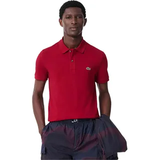 Lacoste Polo Shirt Slim Fit Herren Bordeaux Rot, Größe:XL - Rot