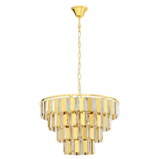 EGLO Erseka, Flexible Halterung, Messing, Transparent, Transparent, Stahl, Kristall, Drinnen - Gold, Transparent