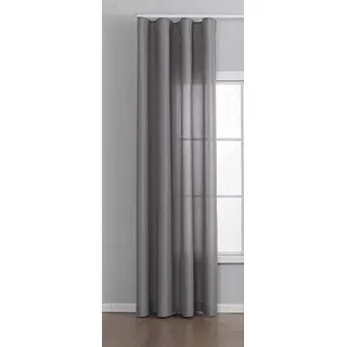 Gardinenbox Vorhang Cationic mit Wellenband »Wien« HxB 245x145 cm Grau 1:2 Wellenband Bleibandabschluß Knitterarm Wellfall 2025110