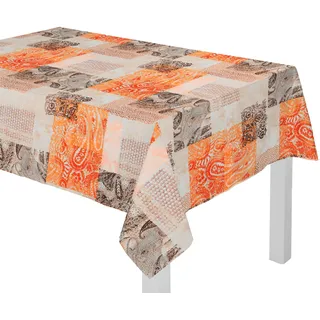 Tischdecke WIRTH "JOLANDA" Gr. 4, orange, B:130cm L:190cm, Polyester, Tischdecken, Tischdecke