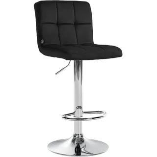 CLP Barhocker Samt schwarz , Schwarz , Metall , 46x94x47 cm , Esszimmer, Barmöbel, Barhocker