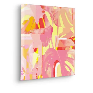 Komar Keilrahmenbild im Echtholzrahmen - Summer Party - Größe 40 x 40 cm - Wandbild, Kunstdruck, Wanddekoration, Design, Wohnzimmer, Schlafzimmer, Pflanzen, Leinwandbild