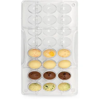 Decora 0050048 SCHOKOLADENFORM KLEINE Eier 24 X 17 MM 200 X 120 X 22 MM, Polycarbonate, durchsichtig